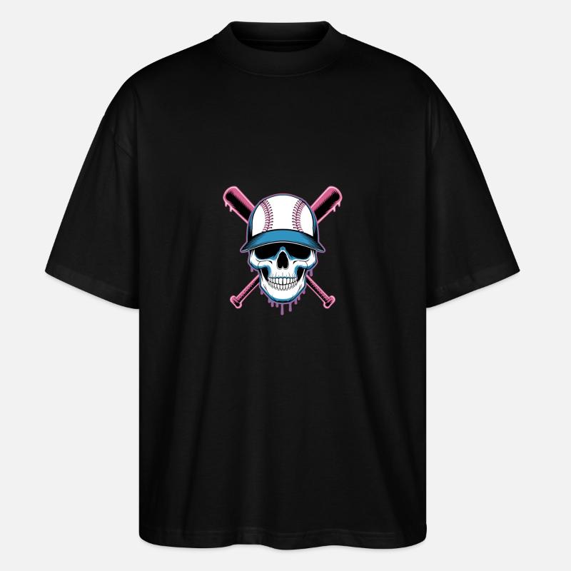 Baseball Skull Batte de Baseball - T-shirt bio Blaster 2.0 coupe oversize Stanley/Stella Unisexe - noir
