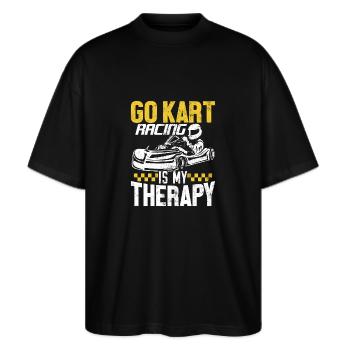 Go Kart est ma thérapie drôle de petites voitures de sport - T-shirt bio Blaster 2.0 coupe oversize Stanley/Stella Unisexe - noir - Devant - Alina (178cm) & Michal (187cm)