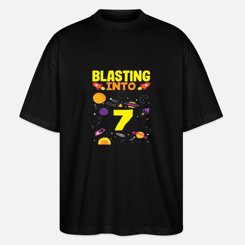 Aventure spatiale du 7e anniversaire - T-shirt bio Blaster 2.0 coupe oversize Stanley/Stella Unisexe - noir