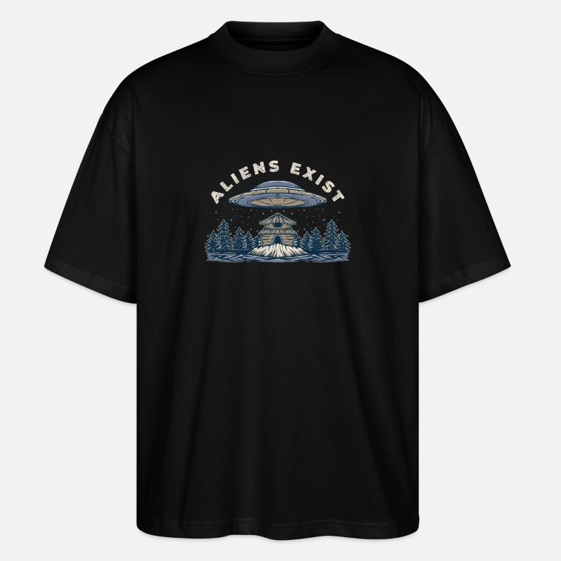 Cabine d’enlèvement d’OVNI extraterrestre - T-shirt bio Blaster 2.0 coupe oversize Stanley/Stella Unisexe - noir