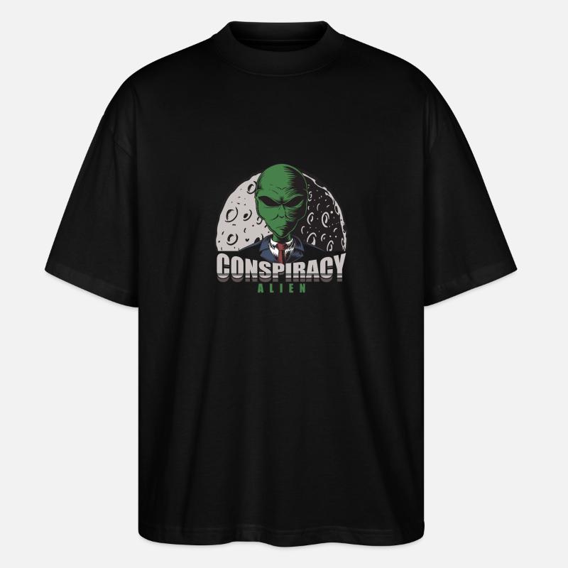 Alien Conspiracy Theory Design - Stanley/Stella Oversized Unisex Bio T-Shirt Blaster 2.0 - Schwarz