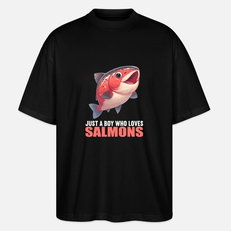 Lachse Lachs - Stanley/Stella Oversized Unisex Bio T-Shirt Blaster 2.0 - Schwarz