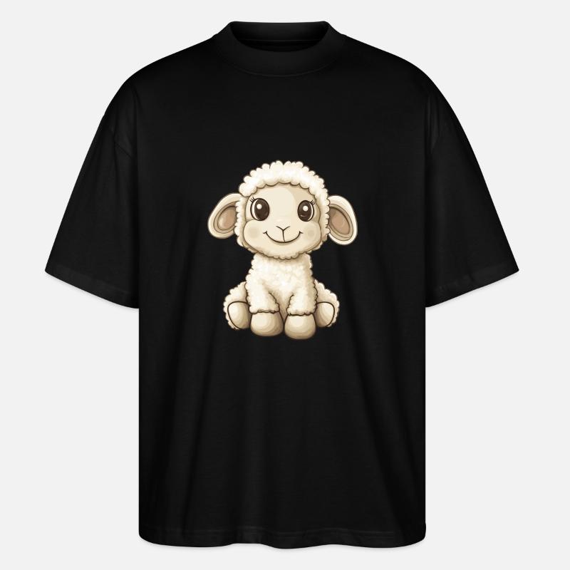 kleines Schaf - Stanley/Stella Oversized Unisex Bio T-Shirt Blaster 2.0 - Schwarz