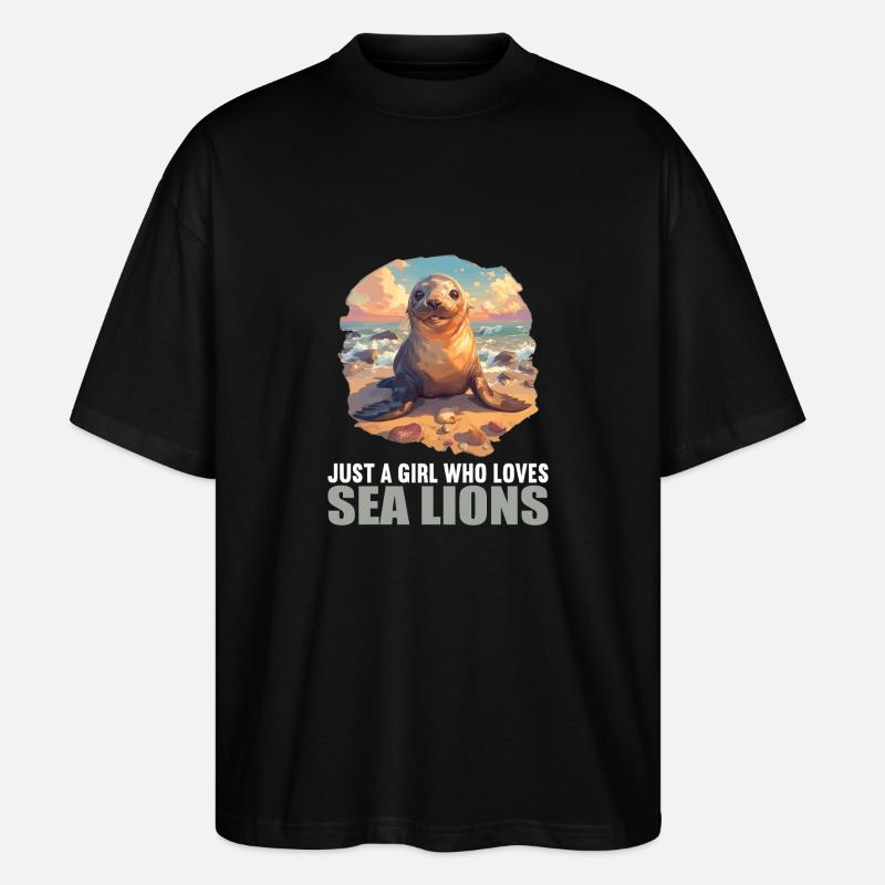 Seelöwen Seelöwe - Stanley/Stella Oversized Unisex Bio T-Shirt Blaster 2.0 - Schwarz