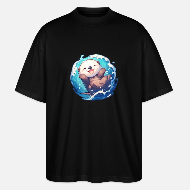 Loutre de mer - T-shirt bio Blaster 2.0 coupe oversize Stanley/Stella Unisexe - noir