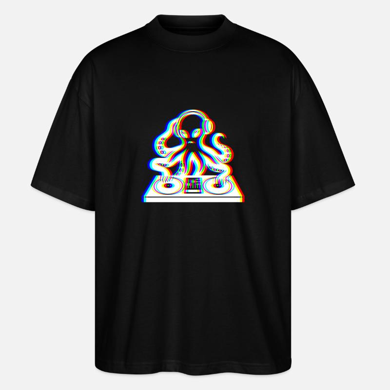 Kraken Glitch – Ta Bande Son! - T-shirt bio Blaster 2.0 coupe oversize Stanley/Stella Unisexe - noir