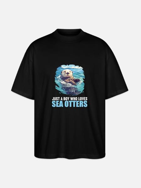 Sea otter - Stanley/Stella Oversized Unisex Organic T-shirt Blaster 2.0 - black