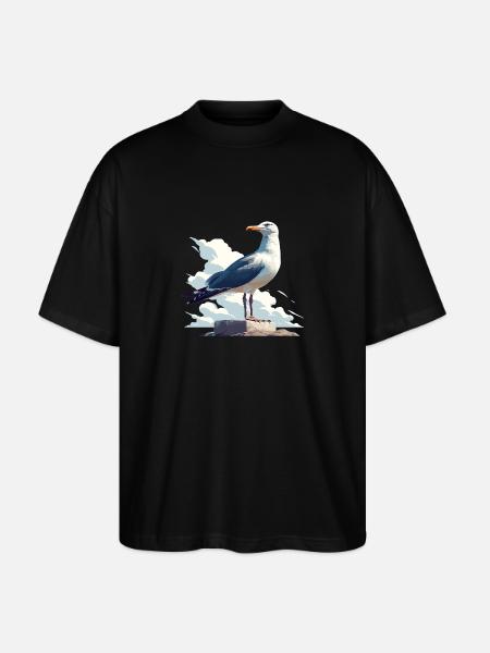 Möwen Möwe - Stanley/Stella Oversized Unisex Bio T-Shirt Blaster 2.0 - Schwarz