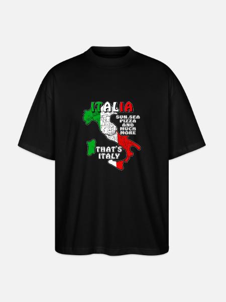 ITALIA, DAT IS ITALIË - Stanley/Stella Uniseks oversized bio T-shirt Blaster 2.0 - zwart