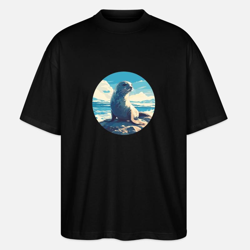 Seals, Seal - Stanley/Stella Oversized Unisex Organic T-shirt Blaster 2.0 - black