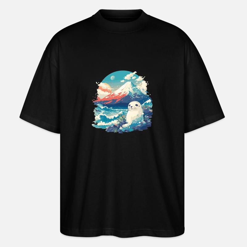 Robben Robbe - Stanley/Stella Oversized Unisex Bio T-Shirt Blaster 2.0 - Schwarz