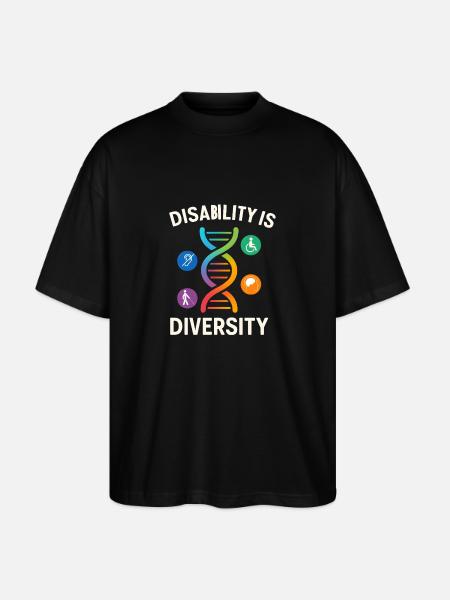 Disability Is Diversity DNA Design - Stanley/Stella Oversized Unisex Organic T-shirt Blaster 2.0 - black