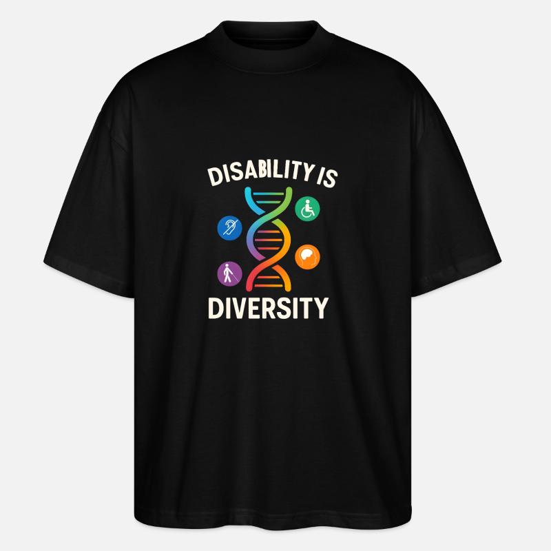 Disability Is Diversity DNA Design - Stanley/Stella Oversized Unisex Bio T-Shirt Blaster 2.0 - Schwarz