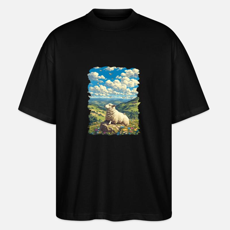Schafe Schaf - Stanley/Stella Oversized Unisex Bio T-Shirt Blaster 2.0 - Schwarz