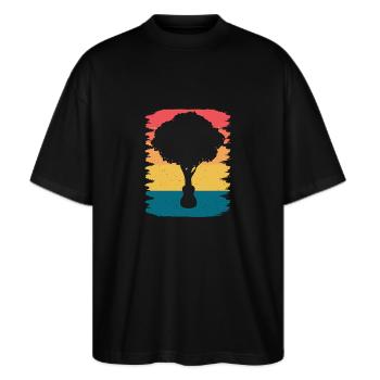 Yggdrasil Nature Musicien Arbre De Vie - T-shirt bio Blaster 2.0 coupe oversize Stanley/Stella Unisexe - noir - Devant - Alina (178cm) & Michal (187cm)