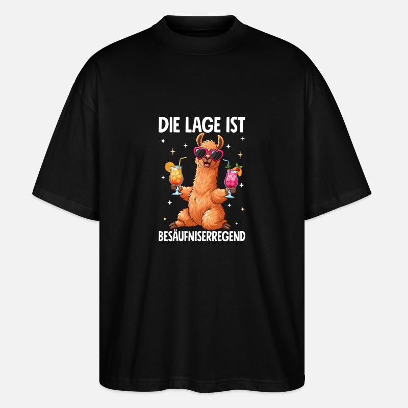 Die Lage Ist Besäufniserregend - Stanley/Stella Oversized Unisex Bio T-Shirt Blaster 2.0 - Schwarz