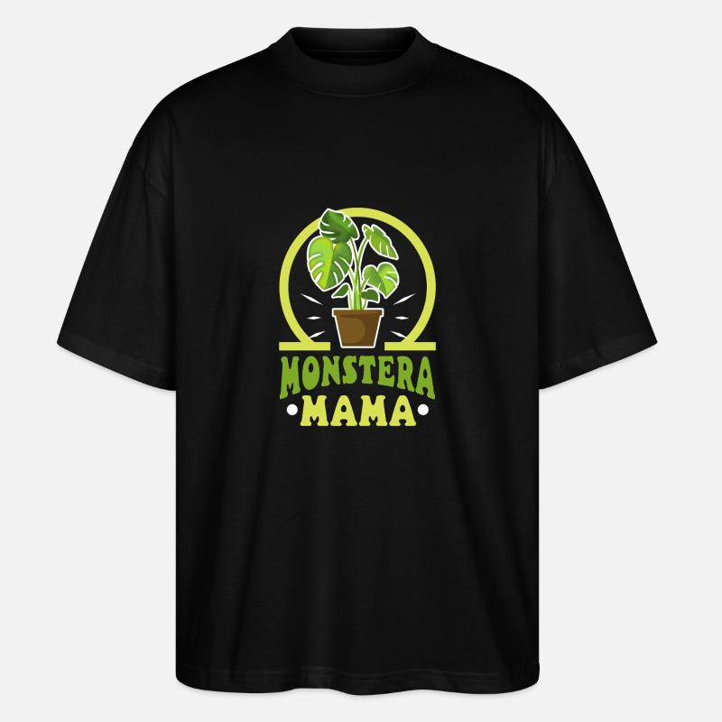 Monstera Mama - Stanley/Stella Oversized Unisex Bio T-Shirt Blaster 2.0 - Schwarz
