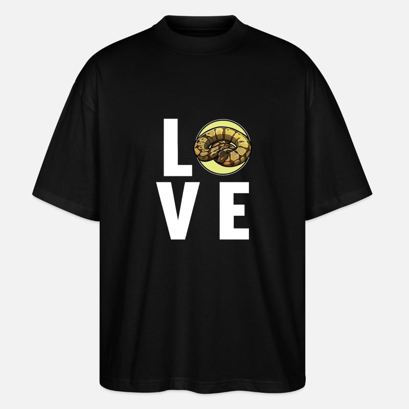 Ball Python Königspythons Königspython - Stanley/Stella Oversized Unisex Bio T-Shirt Blaster 2.0 - Schwarz