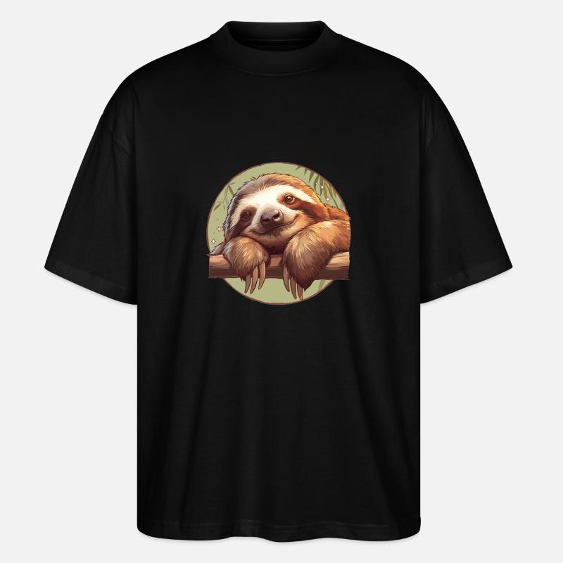 Sloths Sloth - Stanley/Stella Oversized Unisex Organic T-shirt Blaster 2.0 - black