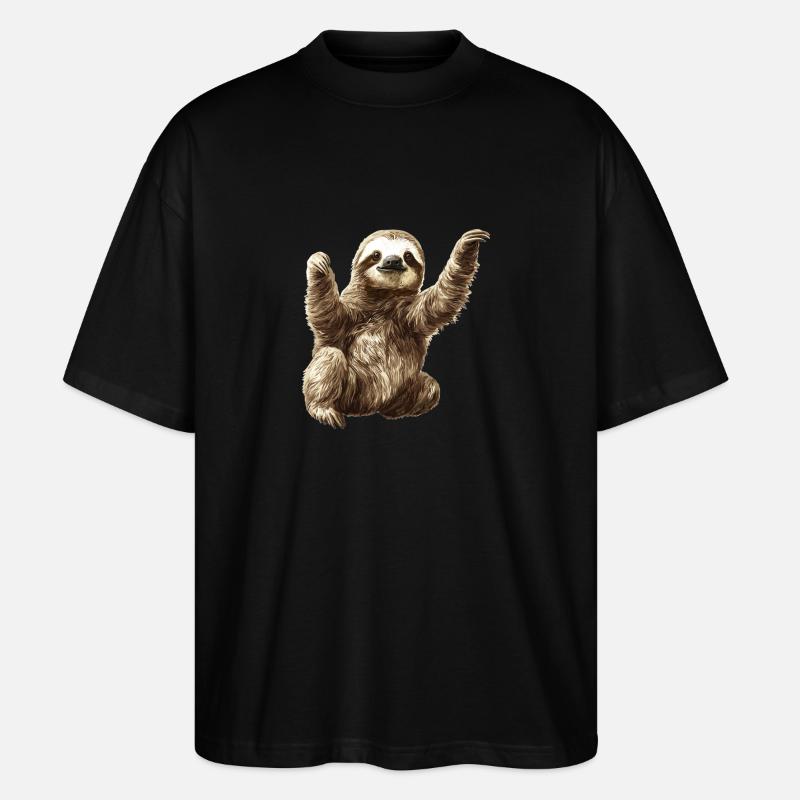 Sloths Sloth - Stanley/Stella Oversized Unisex Organic T-shirt Blaster 2.0 - black