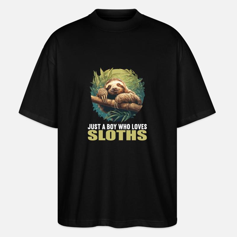 Faultiere Faultier - Stanley/Stella Oversized Unisex Bio T-Shirt Blaster 2.0 - Schwarz