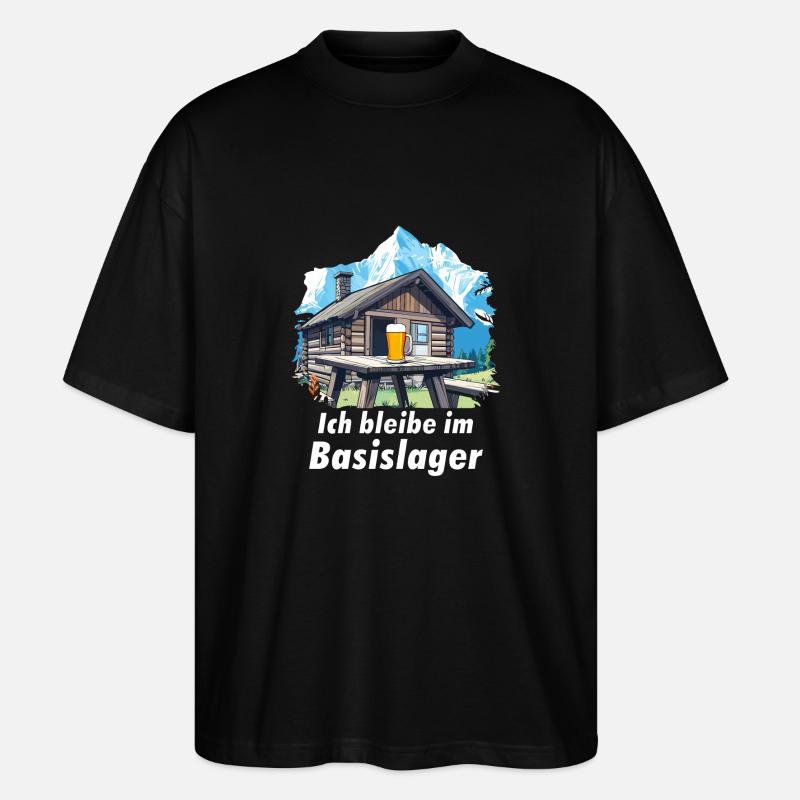 Ich bleibe im Basislager - Stanley/Stella Oversized Unisex Bio T-Shirt Blaster 2.0 - Schwarz