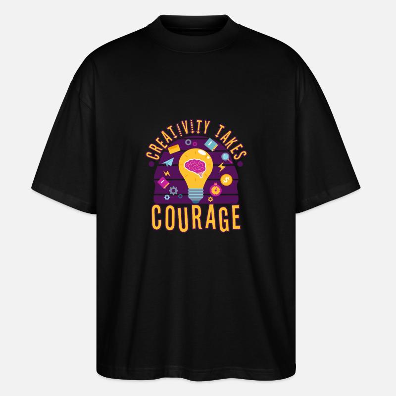La créativité demande du courage - T-shirt bio Blaster 2.0 coupe oversize Stanley/Stella Unisexe - noir