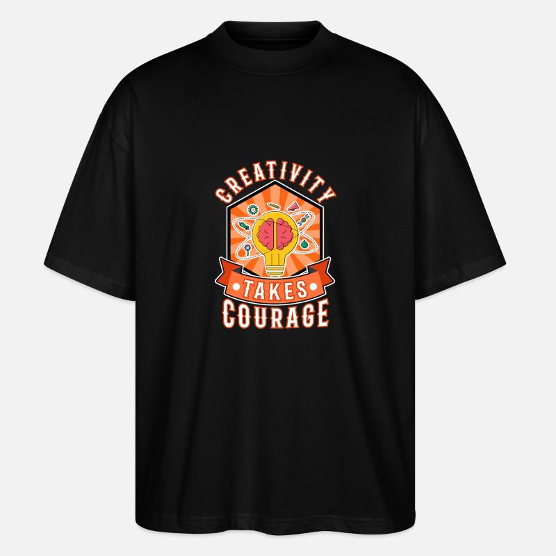 Creativity Takes Courage - Stanley/Stella Oversized Unisex Organic T-shirt Blaster 2.0 - black