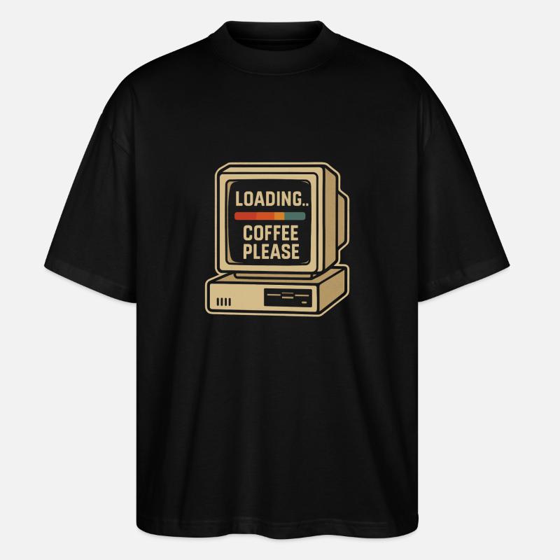 Loading Coffee Please Retro Computer - Stanley/Stella Oversized Unisex Organic T-shirt Blaster 2.0 - black