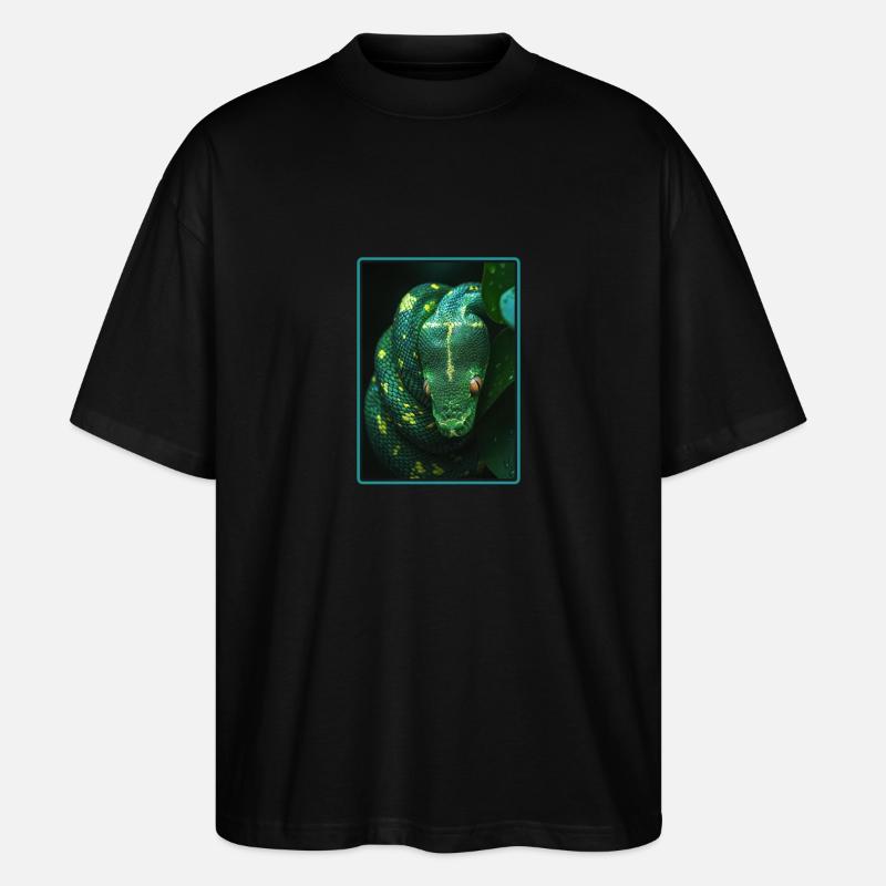 Schlangen Schlange - Stanley/Stella Oversized Unisex Bio T-Shirt Blaster 2.0 - Schwarz