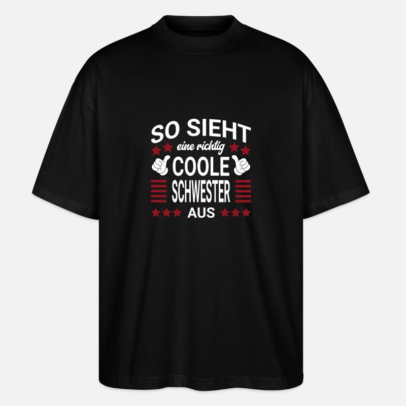 Coole Schwester Style - Stanley/Stella Oversized Unisex Bio T-Shirt Blaster 2.0 - Schwarz