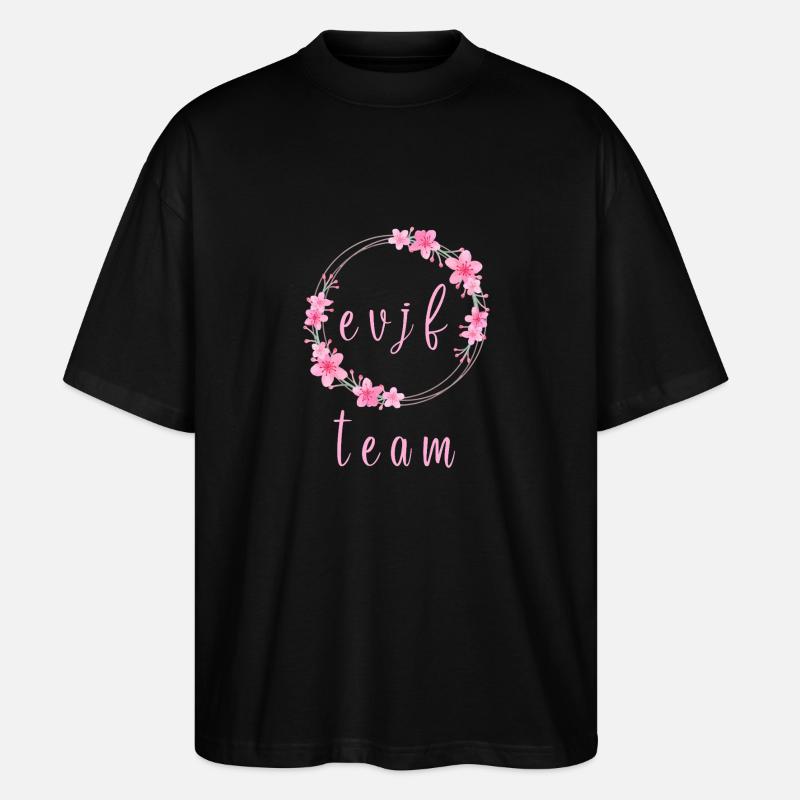 EVJF Cercle Fleurs Prénom Personnalisable - T-shirt bio Blaster 2.0 coupe oversize Stanley/Stella Unisexe - noir