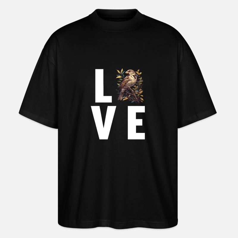 Spatzen Spatz - Stanley/Stella Oversized Unisex Bio T-Shirt Blaster 2.0 - Schwarz