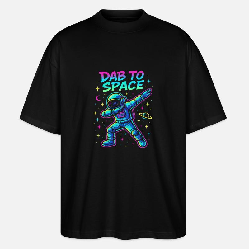 Dab To Space Astronaut Abenteuer - Stanley/Stella Oversized Unisex Bio T-Shirt Blaster 2.0 - Schwarz