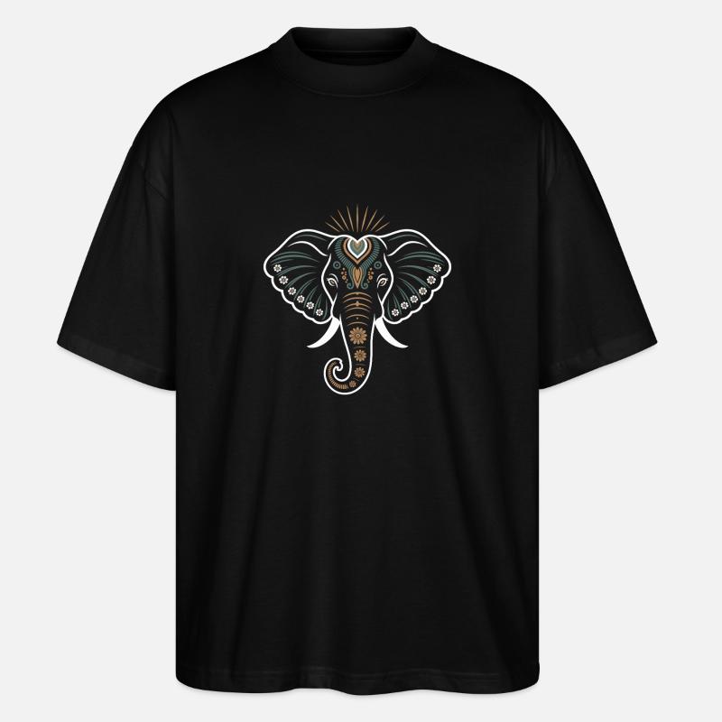 Elefant - Stanley/Stella Oversized Unisex Bio T-Shirt Blaster 2.0 - Schwarz