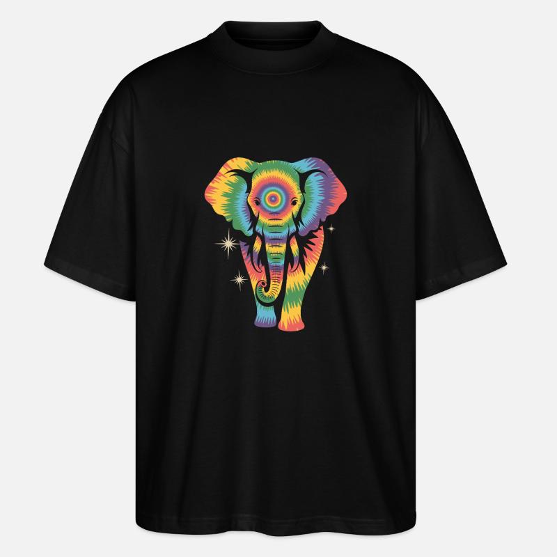 Elefant - Stanley/Stella Oversized Unisex Bio T-Shirt Blaster 2.0 - Schwarz