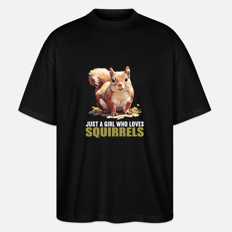 Eichhörnchen - Stanley/Stella Oversized Unisex Bio T-Shirt Blaster 2.0 - Schwarz