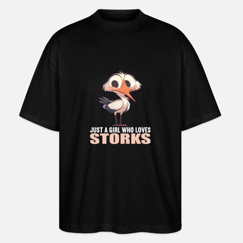 Störche Storch - Stanley/Stella Oversized Unisex Bio T-Shirt Blaster 2.0 - Schwarz