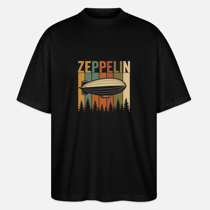 Zeppelin Retro Luftschiff Design - Stanley/Stella Oversized Unisex Bio T-Shirt Blaster 2.0 - Schwarz