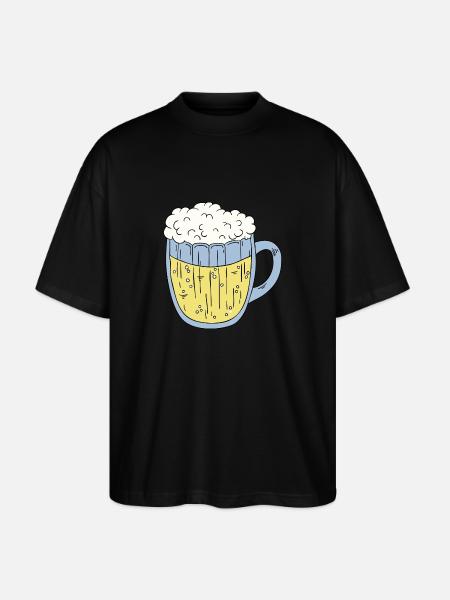 beer glass - Stanley/Stella Oversized Unisex Organic T-shirt Blaster 2.0 - black