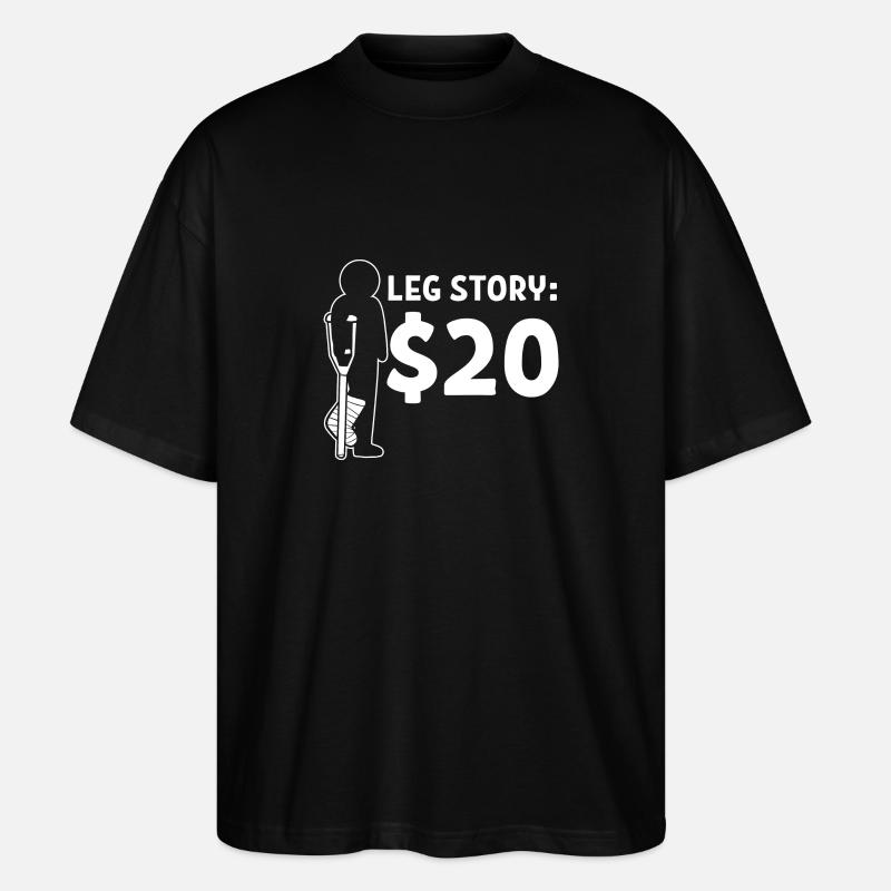 Gebrochenes Bein - Stanley/Stella Oversized Unisex Bio T-Shirt Blaster 2.0 - Schwarz