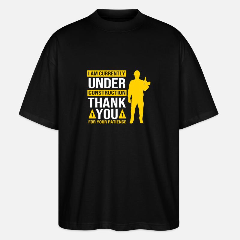 Construction worker construction site - Stanley/Stella Oversized Unisex Organic T-shirt Blaster 2.0 - black