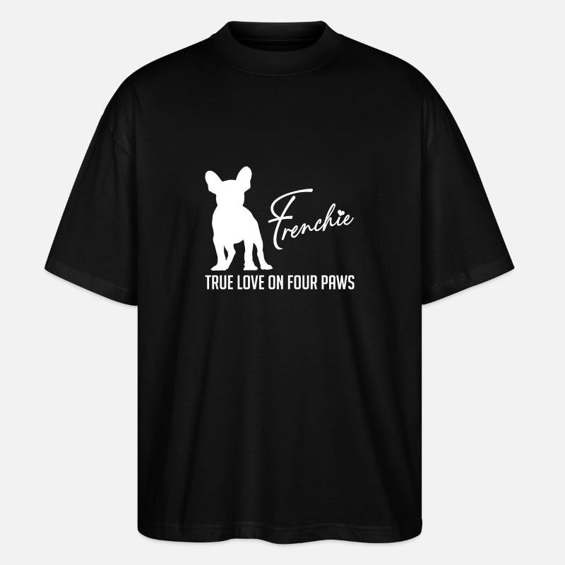 Frenchie amour sur quatre pattes - T-shirt bio Blaster 2.0 coupe oversize Stanley/Stella Unisexe - noir
