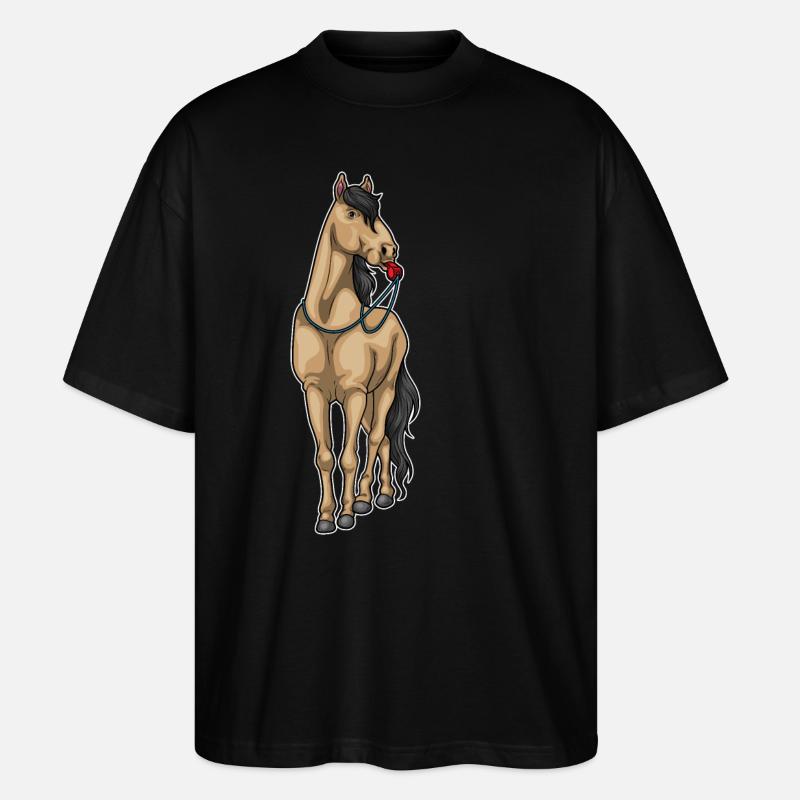 Horse Referee Whistle - Stanley/Stella Oversized Unisex Organic T-shirt Blaster 2.0 - black
