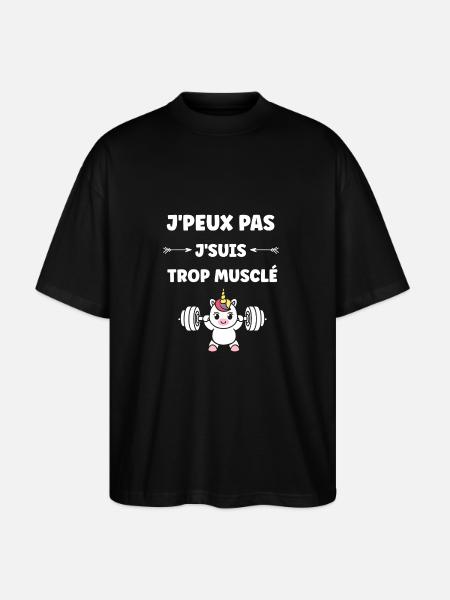 Humour musculation - T-shirt bio Blaster 2.0 coupe oversize Stanley/Stella Unisexe - noir