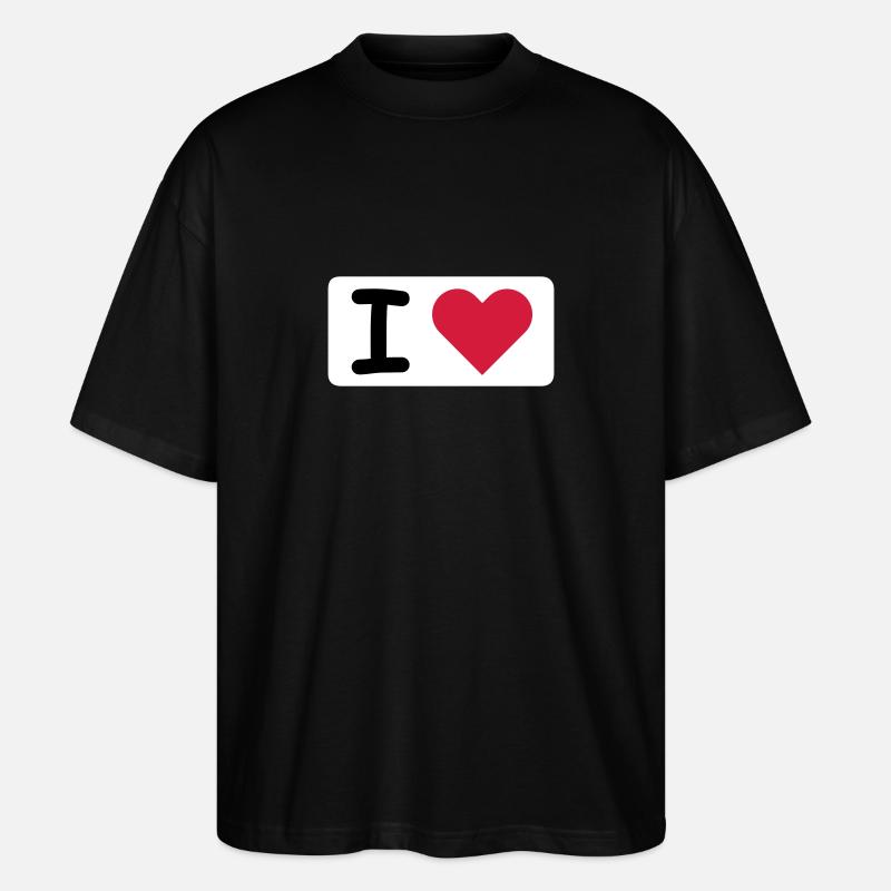 I LOVE - Stanley/Stella Oversized Unisex Bio T-Shirt Blaster 2.0 - Schwarz