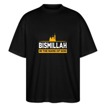 Bismillah musulmane - T-shirt bio Blaster 2.0 coupe oversize Stanley/Stella Unisexe - noir - Devant - Alina (178cm) & Michal (187cm)
