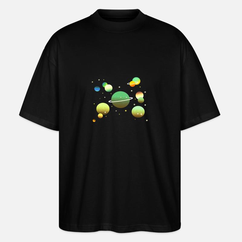 Galaxie spatiale Planète Étoiles - T-shirt bio Blaster 2.0 coupe oversize Stanley/Stella Unisexe - noir