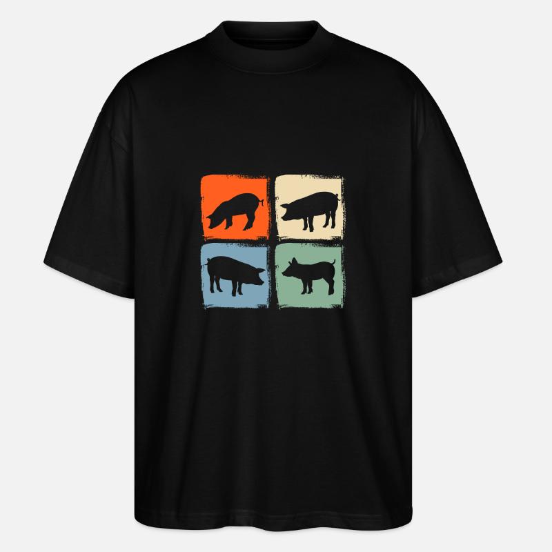 Schwein - Stanley/Stella Oversized Unisex Bio T-Shirt Blaster 2.0 - Schwarz