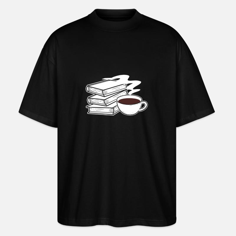 Autor Kaffee Buch - Stanley/Stella Oversized Unisex Bio T-Shirt Blaster 2.0 - Schwarz